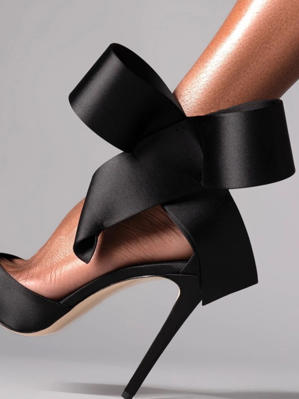 Aminah Abdul Jillil Pump Black Suede Women’s Heel - Elegant Bow Detail NWT Sz 8 - Picture 9 of 10
